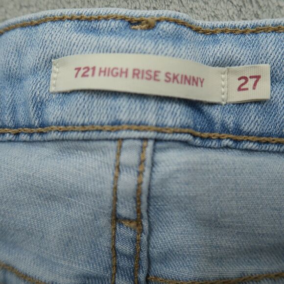 Levi's 721 Jeans Women's Size 27 Blue High-Rise Skinny Denim 28" Inseam Stretch - Picture 10 of 16